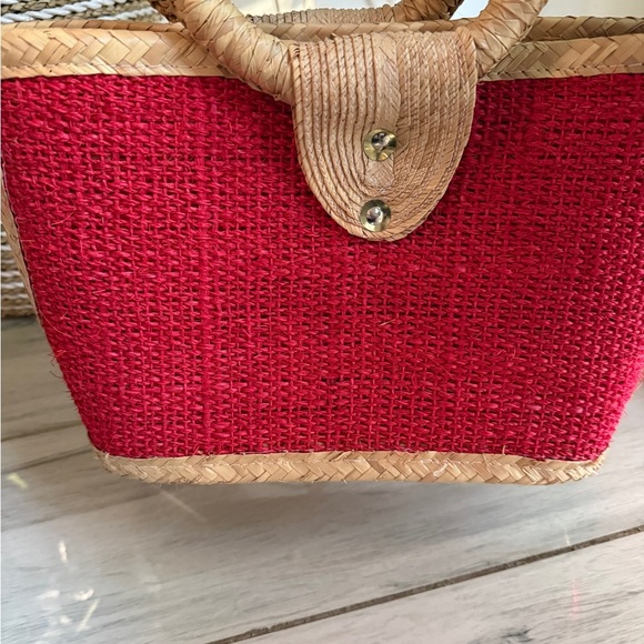 Hand woven bag - Mexican 4”x8”x10” Red Boho Casual - Picture 7 of 11